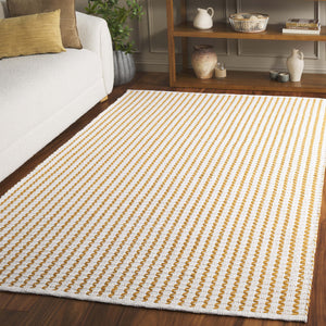 Safavieh Cape Elegant Hand-Woven Runner In Ivory And Gold — Scandinavian Geometric Design, Low-Profile Cotton Finish 2'-3" x 8'-0" CAP451D-28