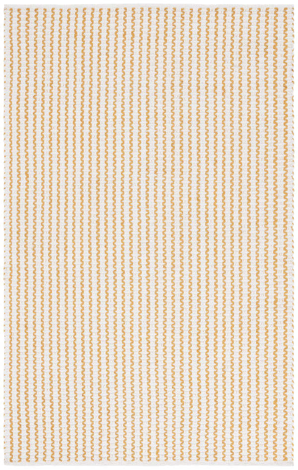 Safavieh Cape Elegant Hand-Woven Runner In Ivory And Gold — Scandinavian Geometric Design, Low-Profile Cotton Finish 2'-3" x 8'-0" CAP451D-28