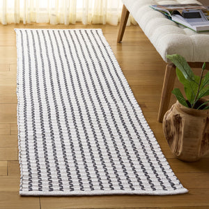 Safavieh Cape Hand-Woven Ivory And Charcoal Area Rug — Soft Cotton Low-Profile Pile, Modern Scandinavian Style 5'-0" x 8'-0" CAP451H-5