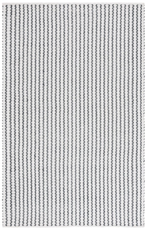 Safavieh Cape Cod-Inspired Ivory Charcoal Handwoven Cotton Rug — Scandinavian Geometry, Low-Profile Luxury 6'-0" x 6'-0" CAP451H-6SQ