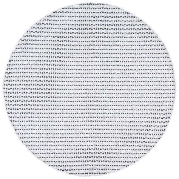 Safavieh Cape Cotton Hand-Woven Ivory & Charcoal Geometric Rug — Slim Low-Profile Texture For Modern Spaces 4'-0" x 6'-0" CAP451H-4