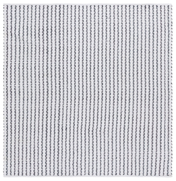 Safavieh Cape Handwoven Round Area Rug In Ivory And Charcoal — Low-Profile Cotton Pile, Geometric Modern Style 6'-0" x 6'-0" CAP451H-6R