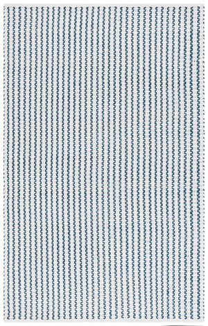 Safavieh Cape Cod Hand-Woven Cotton Runner In Ivory And Teal With Geometric Modern Design, Low-Profile Durable Style 2'-3" x 8'-0" CAP451J-28