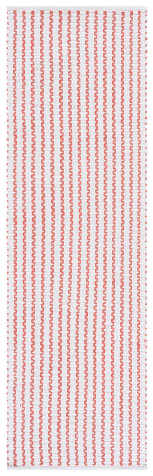 Safavieh Cape Hand-Woven Ivory And Rust Square Area Rug — Scandinavian Geometric Design, Low-Profile Cotton Pile, Durable Elegance 6'-0" x 6'-0" CAP451P-6SQ