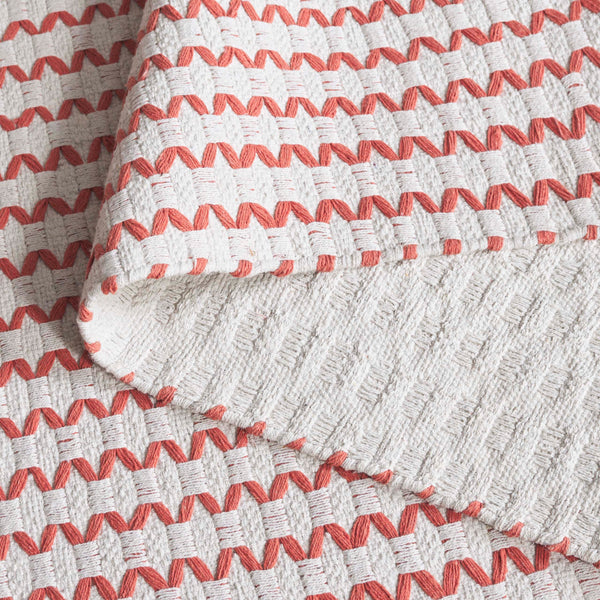 Safavieh Cape Hand-Woven Ivory And Rust Square Area Rug — Scandinavian Geometric Design, Low-Profile Cotton Pile, Durable Elegance 6'-0" x 6'-0" CAP451P-6SQ