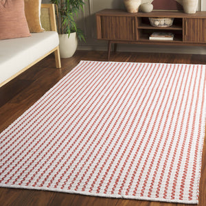 Safavieh Cape Handwoven Ivory And Rust Area Rug — Modern Geometric Scandinavian Flair, Plush Cotton Low Pile 3'-0" x 5'-0" CAP451P-3
