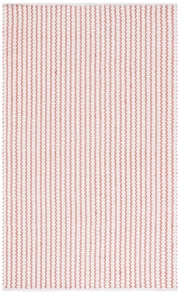 Safavieh Cape Handwoven Ivory And Rust Area Rug — Low-Profile Cotton Pile, Modern Geometric Design For Living Rooms 8'-0" x 10'-0" CAP451P-8
