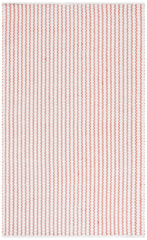 Safavieh Cape Hand-Woven Ivory And Rust Geometric Area Rug — Low-Profile Cotton Pile, Scandinavian Modern Anchor 5'-0" x 8'-0" CAP451P-5
