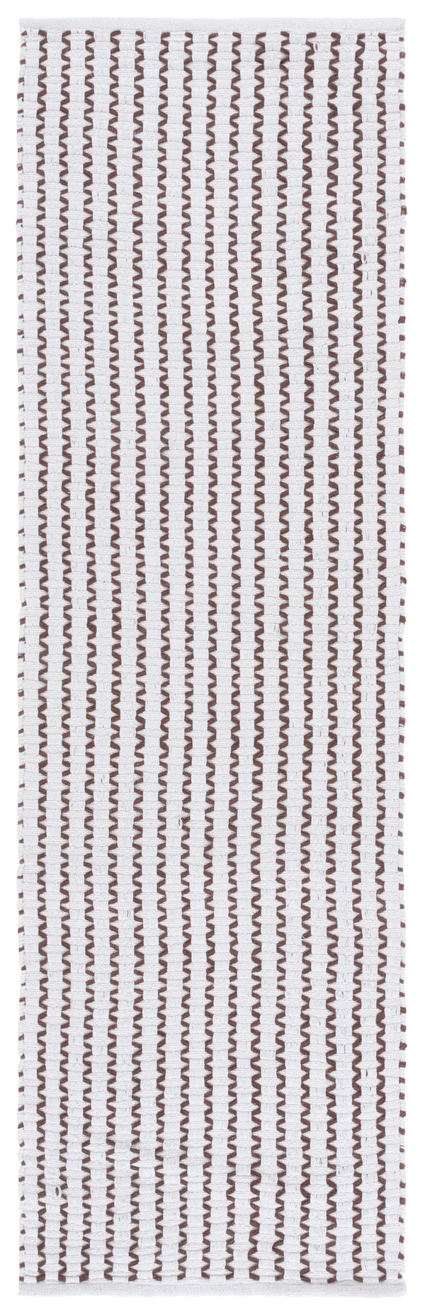 Safavieh Cape Hand-Woven Ivory And Brown Geometric Cotton Area Rug — Low-Profile, Scandinavian Modern Style 6'-0" x 6'-0" CAP451T-6SQ