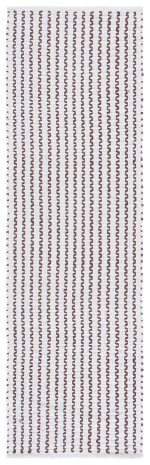 Safavieh Cape Handwoven Round Cotton Rug In Ivory And Brown Geometric Pattern, Low-Profile Modern Appeal 6'-0" x 6'-0" CAP451T-6R