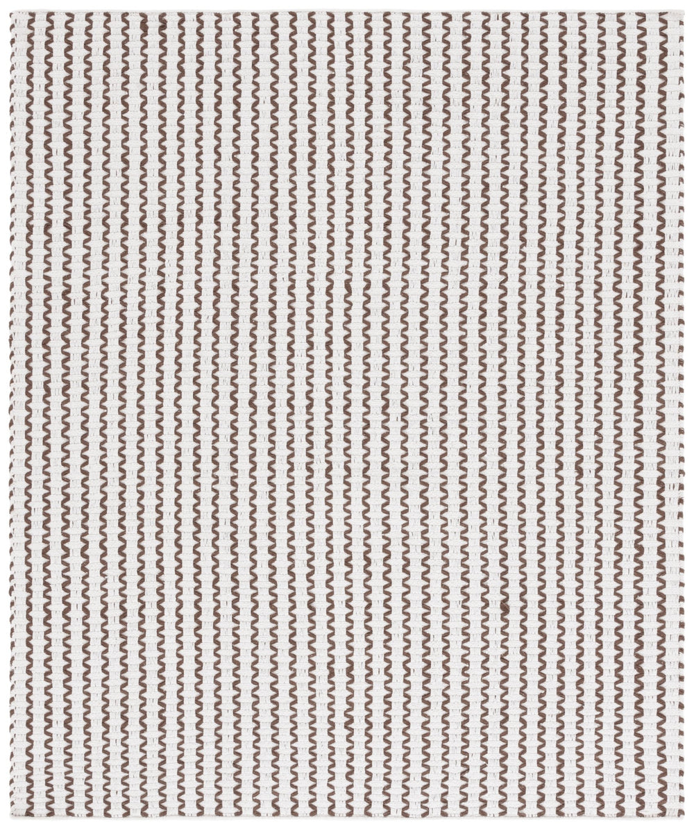 Safavieh Cape Hand-Woven Ivory And Brown Runner With Low-Profile Cotton Pile, Geometric Scandinavian Style Perfect For Busy Hallways 2'-3" x 8'-0" CAP451T-28