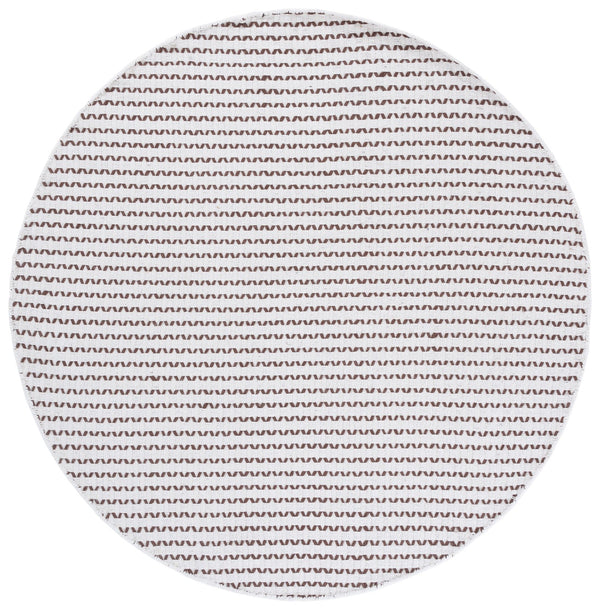 Safavieh Cape Hand-Woven Ivory And Brown Geometric Cotton Area Rug — Low-Profile, Scandinavian Modern Style 6'-0" x 6'-0" CAP451T-6SQ