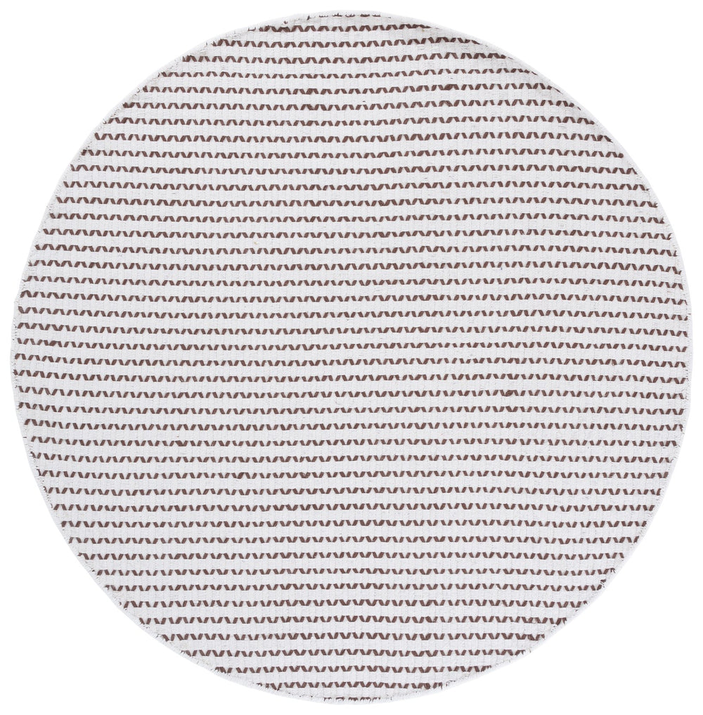 Safavieh Cape Modern Hand-Woven Cotton Rug In Ivory And Brown — Low-Profile Scandinavian Geometric Design, Durable Luxury 3'-0" x 5'-0" CAP451T-3