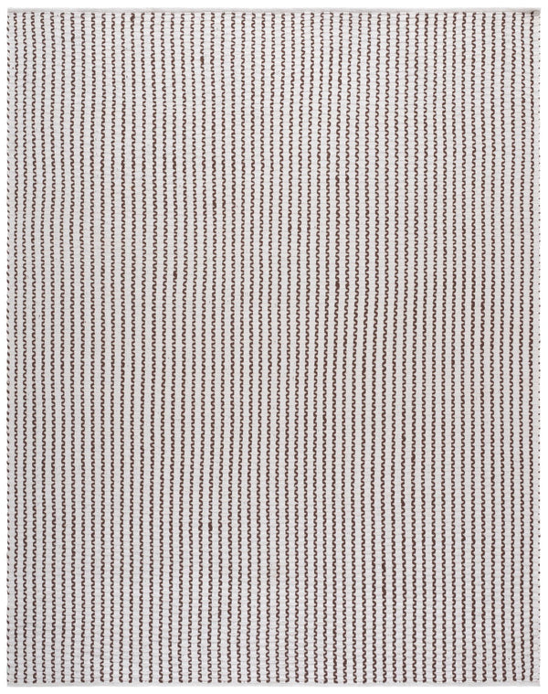 Safavieh Cape Hand-Woven Ivory And Brown Geometric Cotton Area Rug — Low-Profile, Scandinavian Modern Style 6'-0" x 6'-0" CAP451T-6SQ
