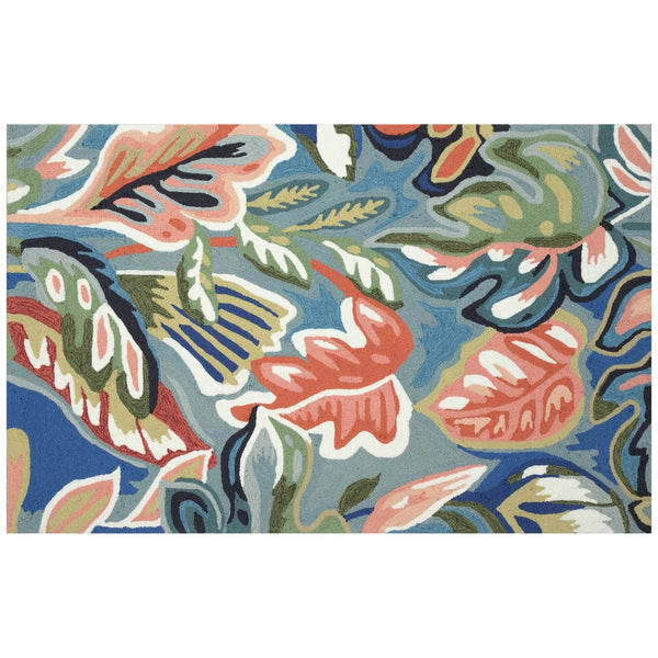 Trans Ocean Liora Manne Capri Indoor/Outdoor Rug - Vibrant Floral Geometric Design For Stylish Spaces Blue Polyester,Acrylic Cap46174004