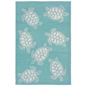Trans Ocean Liora Manne Capri Turtle Handmade Indoor/Outdoor Area Rug - Vibrant Coastal Design For Any Space Blue Polyester,Acrylic Cap46163404