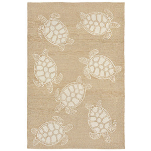 Trans Ocean Liora Manne Capri Turtle Handmade Indoor/Outdoor Area Rug - Vibrant Coastal Design For Any Space Natural Polyester,Acrylic Cap46163412