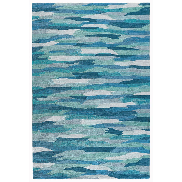 Trans Ocean Liora Manne Capri Cloud Indoor/Outdoor Area Rug - Contemporary Geometric Design For Any Space Blue Polyester,Acrylic Cap46172594