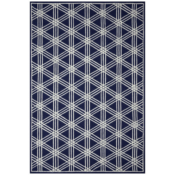 Trans Ocean Liora Manne Capri Hex Indoor/Outdoor Durable Area Rug - Stylish Geometric Accent For Any Space Navy Polyester,Acrylic Cap71174133