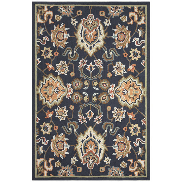 Trans Ocean Liora Manne Capri Petra Indoor/Outdoor Area Rug – Durable, Handmade, Traditional Persian Design Decor Navy Polyester,Acrylic Cap57175733