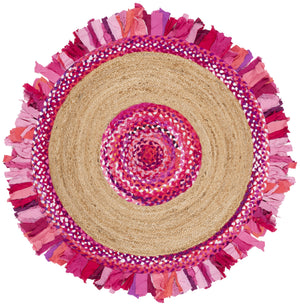 Safavieh Cape Cod Elegant Hand-woven Rug - Premium Cotton & Jute Blend For Timeless Home Décor Appeal Pink ,Natural 70% Cotton,30% Jute Cap701u-7r