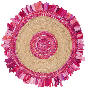 Safavieh Cape Cod Elegant Hand-woven Rug - Premium Cotton & Jute Blend For Timeless Home Décor Appeal Pink ,Natural 70% Cotton,30% Jute Cap701u-7r