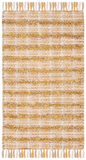 Safavieh Cape Handwoven 5X7 Jute Rug In Gold Natural Stripe — Coastal, Durable 3/8" Pile For Living Rooms CAP871D-57