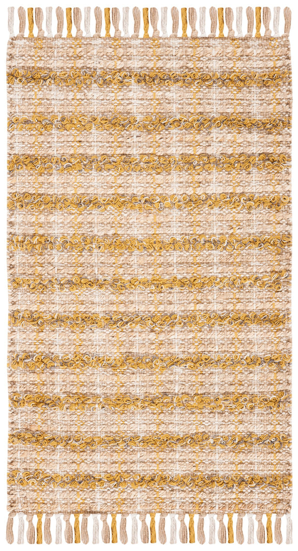 Safavieh Cape Handwoven 5X7 Jute Rug In Gold Natural Stripe — Coastal, Durable 3/8" Pile For Living Rooms CAP871D-57