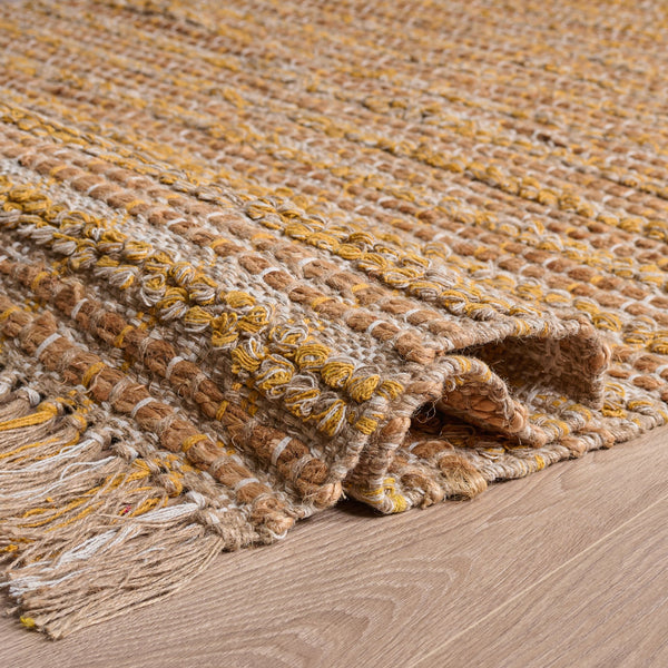 Safavieh Cape Handwoven 5X7 Jute Rug In Gold Natural Stripe — Coastal, Durable 3/8" Pile For Living Rooms CAP871D-57
