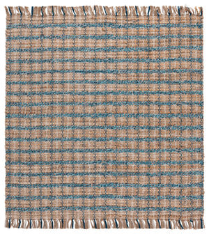 Safavieh Cape Cod 871K Turquoise Natural Hand-Woven Jute Rug 5X7 – Coastal Striped Low-Profile 3/8" Pile CAP871K-57