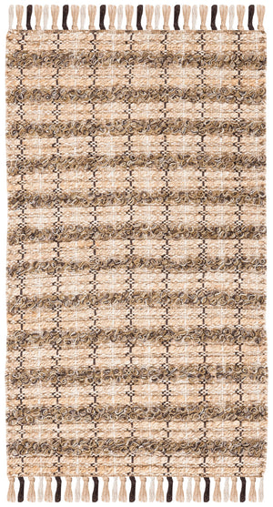 Safavieh Cape Coastal Handwoven Jute-Cotton Rug 5X7 Ft — Brown & Natural Striped, Durable Low-Profile Texture CAP871T-57