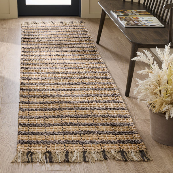 Safavieh Cape Coastal Handwoven Jute-Cotton Rug 5X7 Ft — Brown & Natural Striped, Durable Low-Profile Texture CAP871T-57
