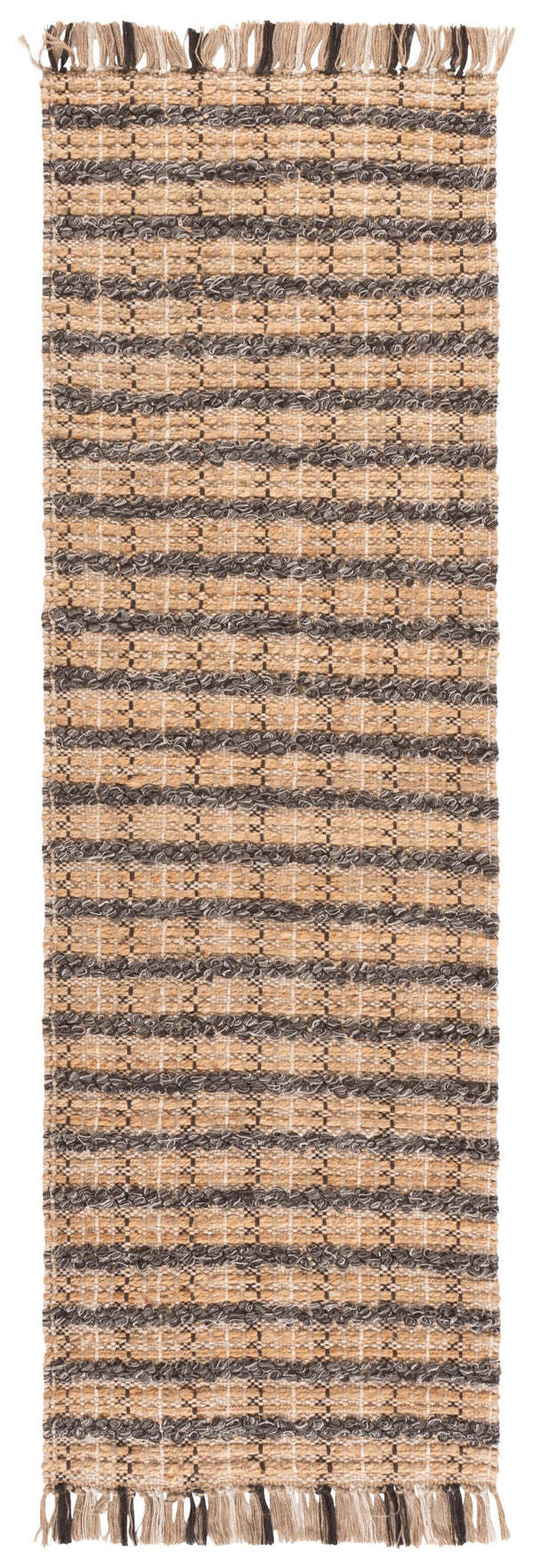 Safavieh Cape Coastal Handwoven Jute-Cotton Rug 5X7 Ft — Brown & Natural Striped, Durable Low-Profile Texture CAP871T-57