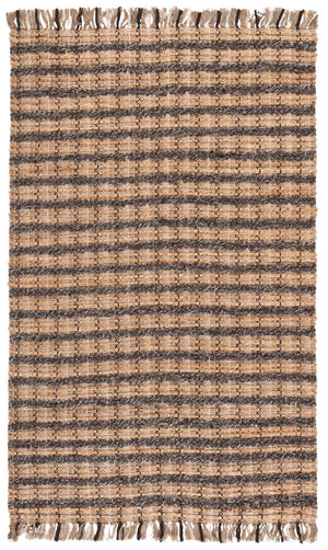Safavieh Cape Coastal Handwoven Jute-Cotton Rug 5X7 Ft — Brown & Natural Striped, Durable Low-Profile Texture CAP871T-57