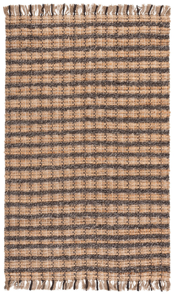 Safavieh Cape Coastal Handwoven Jute-Cotton Rug 5X7 Ft — Brown & Natural Striped, Durable Low-Profile Texture CAP871T-57