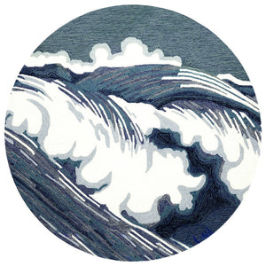 Trans Ocean Liora Manne Capri Wave Indoor/Outdoor Area Rug – Stunning Coastal Design For Elegant Spaces Blue Polyester,Acrylic Capd8175504