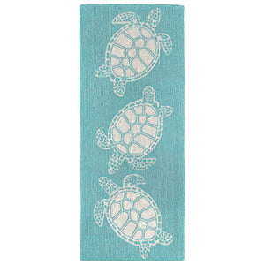 Trans Ocean Liora Manne Capri Turtle Handmade Indoor/Outdoor Area Rug - Vibrant Coastal Design For Any Space Blue Polyester,Acrylic Capr5163404