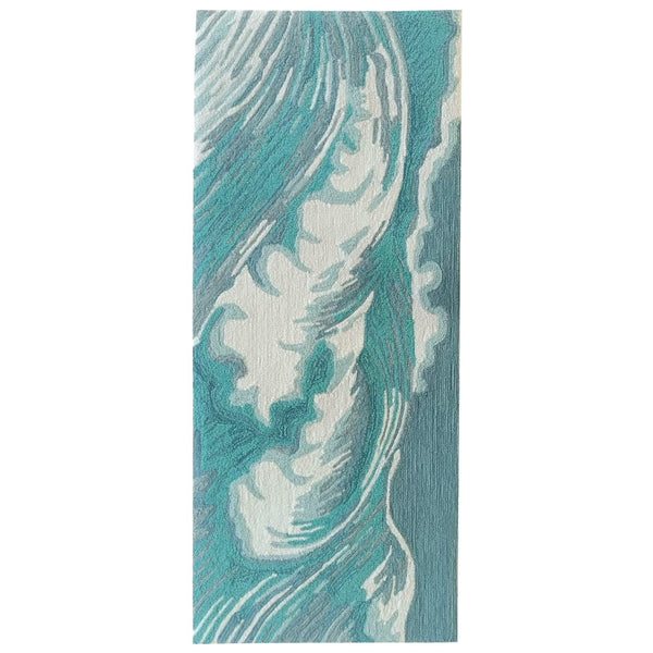 Trans Ocean Liora Manne Capri Wave Indoor/Outdoor Area Rug – Stunning Coastal Design For Elegant Spaces Blue Polyester,Acrylic Capr5175594