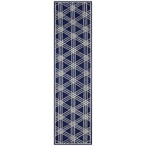 Trans Ocean Liora Manne Capri Hex Indoor/Outdoor Durable Area Rug - Stylish Geometric Accent For Any Space Navy Polyester,Acrylic Capr8174133