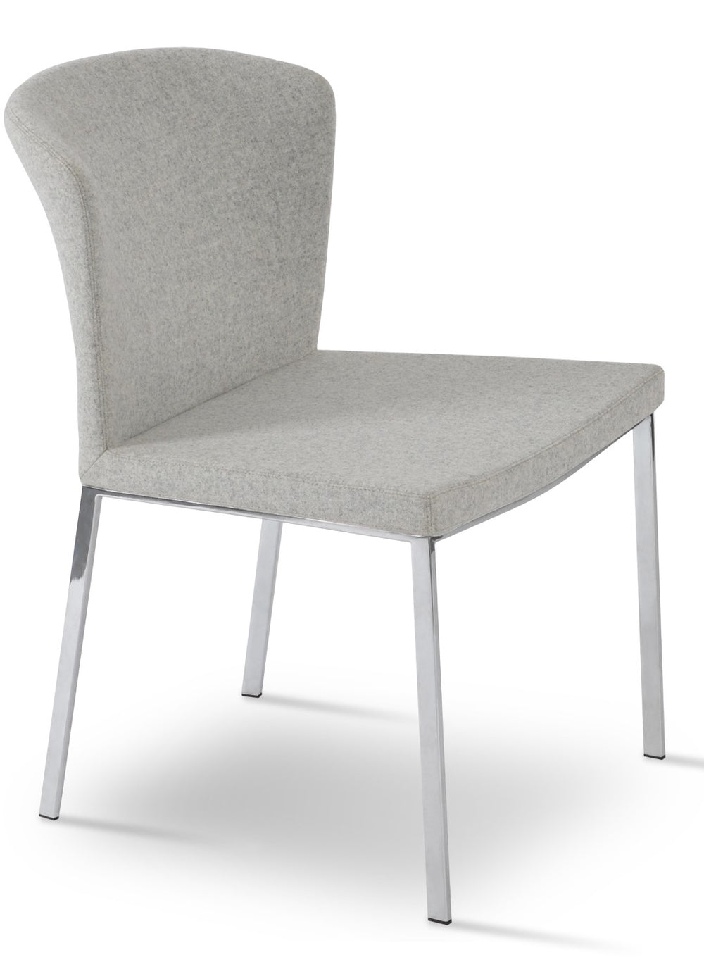 Soho Concept Capri Chair Sled Base Dining Chair - Durable Camira Blazer Wool, Elegant Silver, 10-year Warranty Silver  Soho-concept-dining-chair-01672