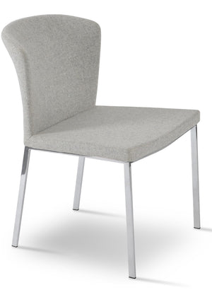 Soho Concept Capri Chair Sled Base Dining Chair - Durable Camira Blazer Wool, Elegant Silver, 10-year Warranty Silver  Soho-concept-dining-chair-01672