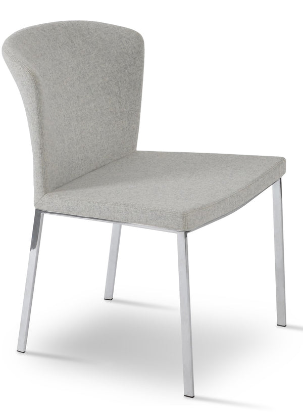Soho Concept Capri Chair Sled Base Dining Chair - Durable Camira Blazer Wool, Elegant Silver, 10-year Warranty Silver  Soho-concept-dining-chair-01672