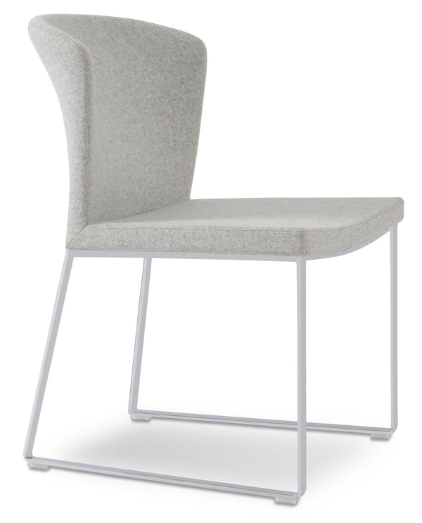 Soho Concept Capri Chair Sled Base Dining Chair - Durable Camira Blazer Wool, Elegant Silver, 10-year Warranty Chrome,Silver  Soho-concept-dining-chair-01673