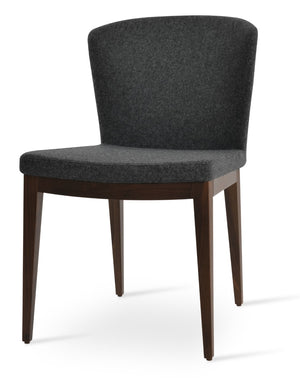 Soho Concept Capri Wood Chair: Stylish Dining Chair In Camira Blazer Wool – 10-year Guarantee, Multiple Colors! Walnut,Dark Grey  Soho-concept-dining-chair-01682