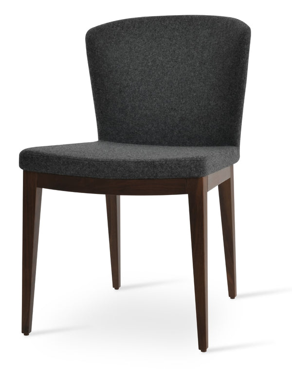 Soho Concept Capri Wood Chair: Stylish Dining Chair In Camira Blazer Wool – 10-year Guarantee, Multiple Colors! Walnut,Dark Grey  Soho-concept-dining-chair-01682