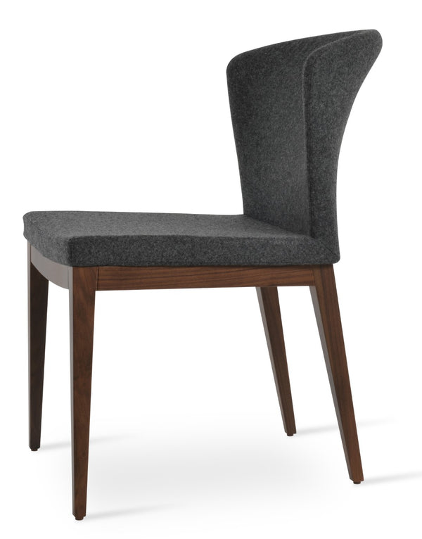 Soho Concept Capri Wood Chair: Stylish Dining Chair In Camira Blazer Wool – 10-year Guarantee, Multiple Colors! Walnut,Dark Grey  Soho-concept-dining-chair-01682