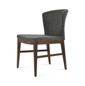 Soho Concept Capri Wood Chair: Stylish Dining Chair In Camira Blazer Wool – 10-year Guarantee, Multiple Colors! Walnut,Dark Grey  Soho-concept-dining-chair-01690