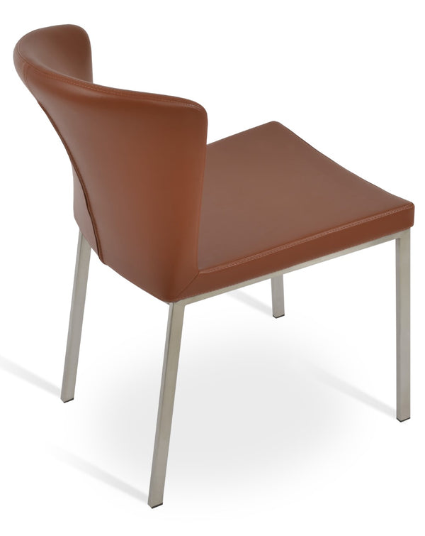 Soho Concept Capri Metal Dining Chair In White Boucle - Durable Camira Fabric, Chrome Finish, 10-year Guarantee Chrome  Soho-concept-dining-chair-01702