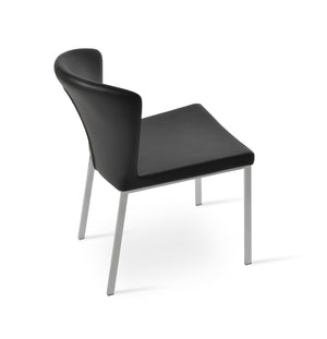 Soho Concept Capri Metal Dining Chair In White Boucle - Durable Camira Fabric, Chrome Finish, 10-year Guarantee Chrome,Black  Soho-concept-dining-chair-01701