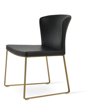 Soho Concept Capri Chair Sled Base Dining Chair - Camira Era Fabric, 10-year Guarantee, Stylish White Boucle Gold,Brass,Black  Soho-concept-dining-chair-01709